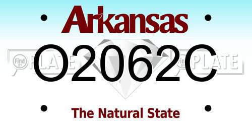O2062C Arkansas License Plate