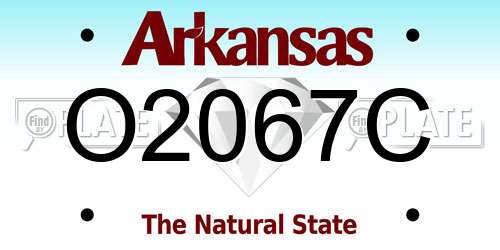 O2067C Arkansas License Plate