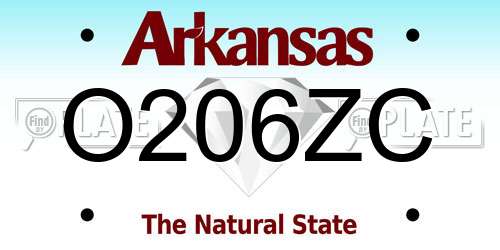 O206ZC Arkansas License Plate