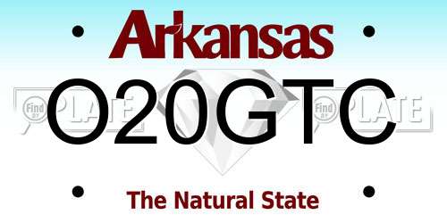 O20GTC Arkansas License Plate