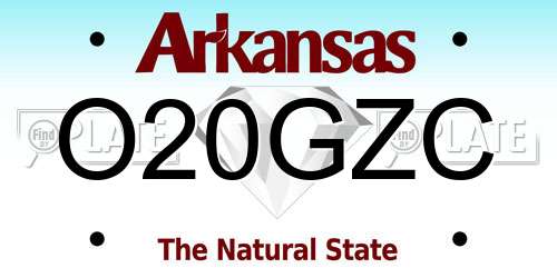 O20GZC Arkansas License Plate