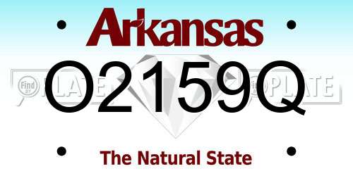O2159Q Arkansas License Plate