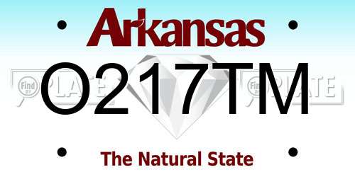 O217TM Arkansas License Plate