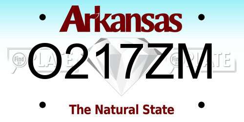 O217ZM Arkansas License Plate