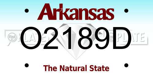 O2189D Arkansas License Plate