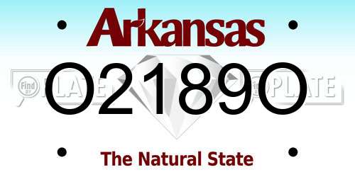 O2189O Arkansas License Plate