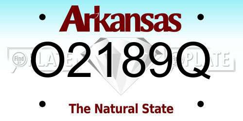 O2189Q Arkansas License Plate