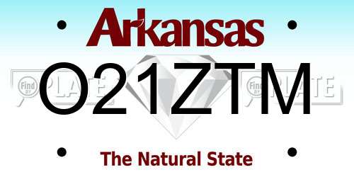 O21ZTM Arkansas License Plate