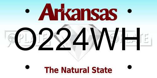 O224WH Arkansas License Plate