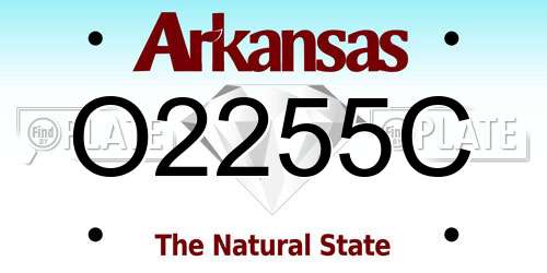 O2255C Arkansas License Plate