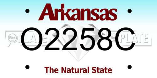 O2258C Arkansas License Plate