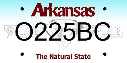 O225BC Arkansas License Plate