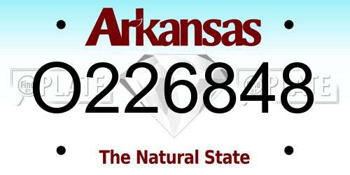 O226848 Arkansas License Plate