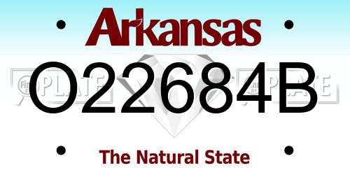 O22684B Arkansas License Plate
