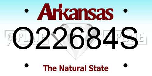 O22684S Arkansas License Plate