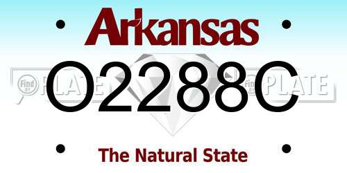 O2288C Arkansas License Plate