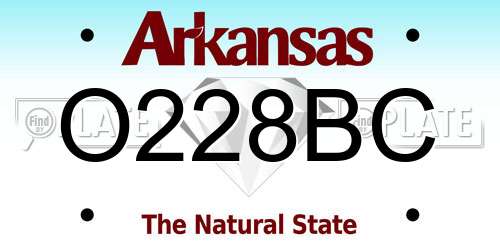 O228BC Arkansas License Plate
