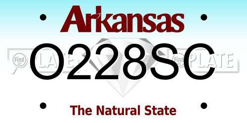 O228SC Arkansas License Plate