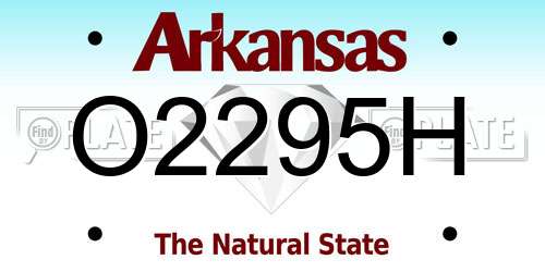 O2295H Arkansas License Plate