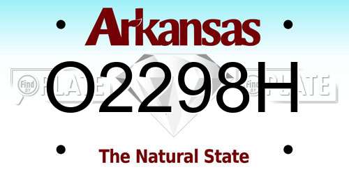 O2298H Arkansas License Plate