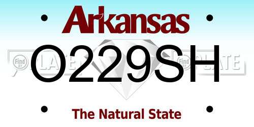 O229SH Arkansas License Plate