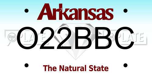 O22BBC Arkansas License Plate