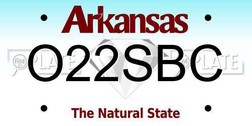 O22SBC Arkansas License Plate