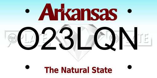 O23LQN Arkansas License Plate