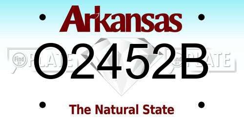 O2452B Arkansas License Plate