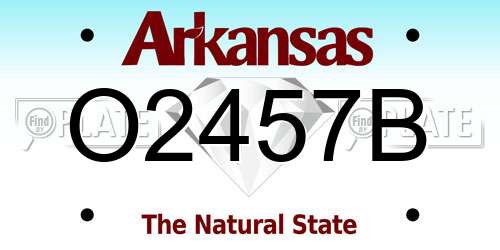 O2457B Arkansas License Plate