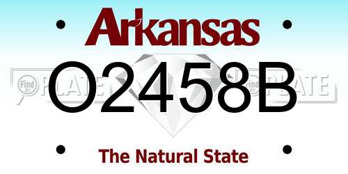 O2458B Arkansas License Plate