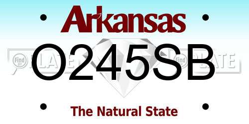 O245SB Arkansas License Plate