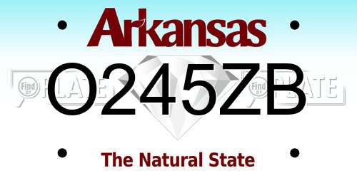 O245ZB Arkansas License Plate