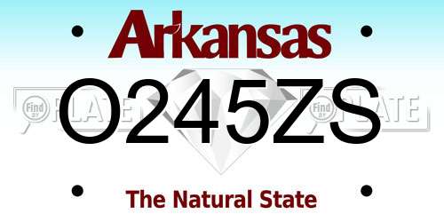 O245ZS Arkansas License Plate