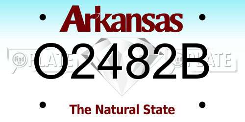 O2482B Arkansas License Plate