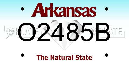 O2485B Arkansas License Plate