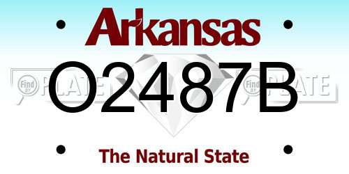 O2487B Arkansas License Plate