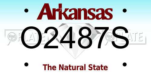 O2487S Arkansas License Plate
