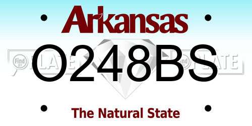 O248BS Arkansas License Plate