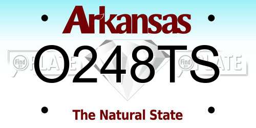 O248TS Arkansas License Plate