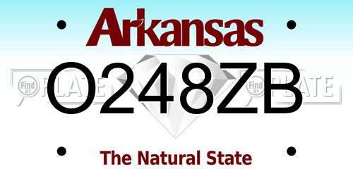 O248ZB Arkansas License Plate