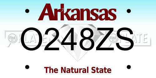 O248ZS Arkansas License Plate