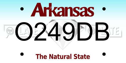 O249DB Arkansas License Plate