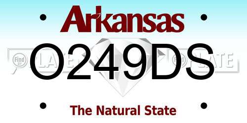 O249DS Arkansas License Plate