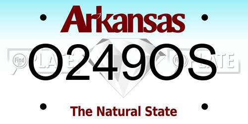O249OS Arkansas License Plate