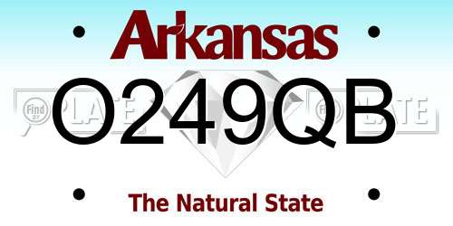 O249QB Arkansas License Plate