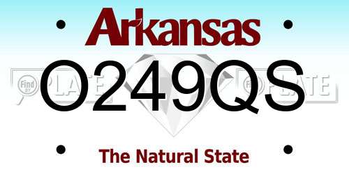 O249QS Arkansas License Plate