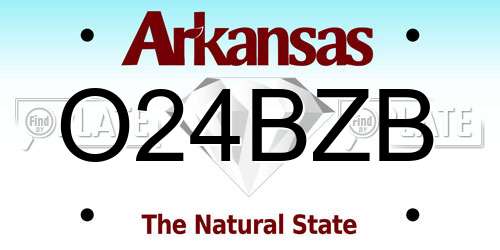 O24BZB Arkansas License Plate