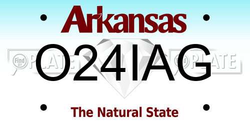 O24IAG Arkansas License Plate
