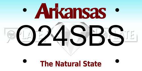 O24SBS Arkansas License Plate